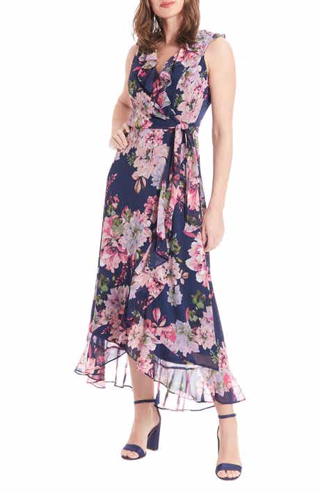 London Times Floral Chiffon Dress