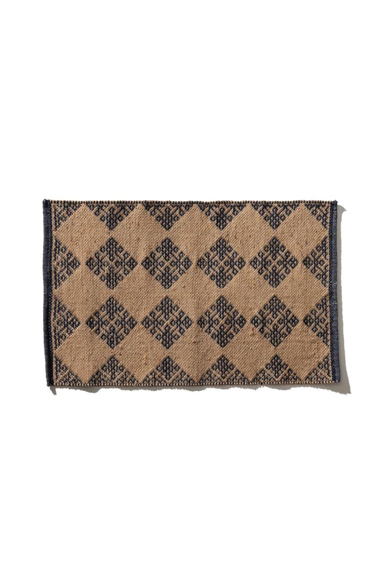 PUEBCO Tile Patterned Jute Mat, Main, color, Mykonos
