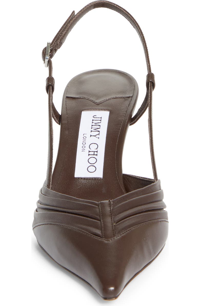 Jimmy Choo Afia Pointed Toe Slingback Pump, Alternate, color, Chocolate/ Chocolate