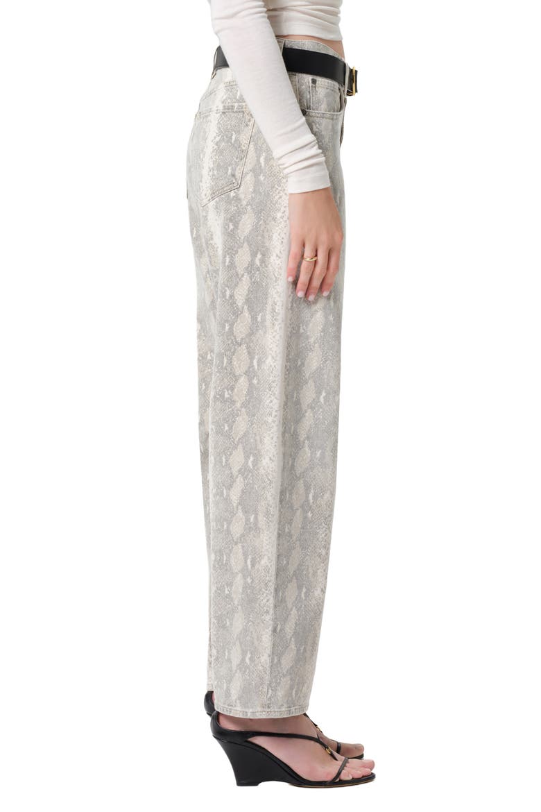 Miro High Waist Relaxed Barrel Jeans, Alternate, color, PYTHON SNAKE PRINT