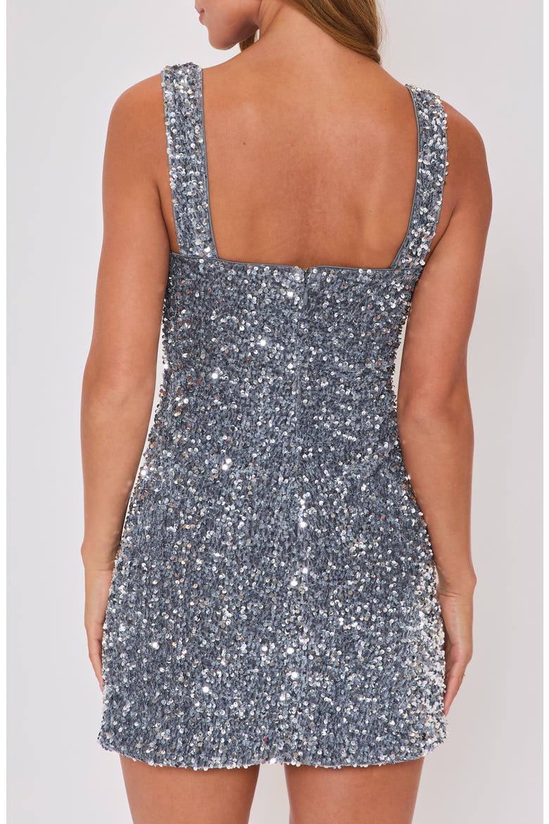 Dazzle Sequin Minidress, Alternate, color, SILVER