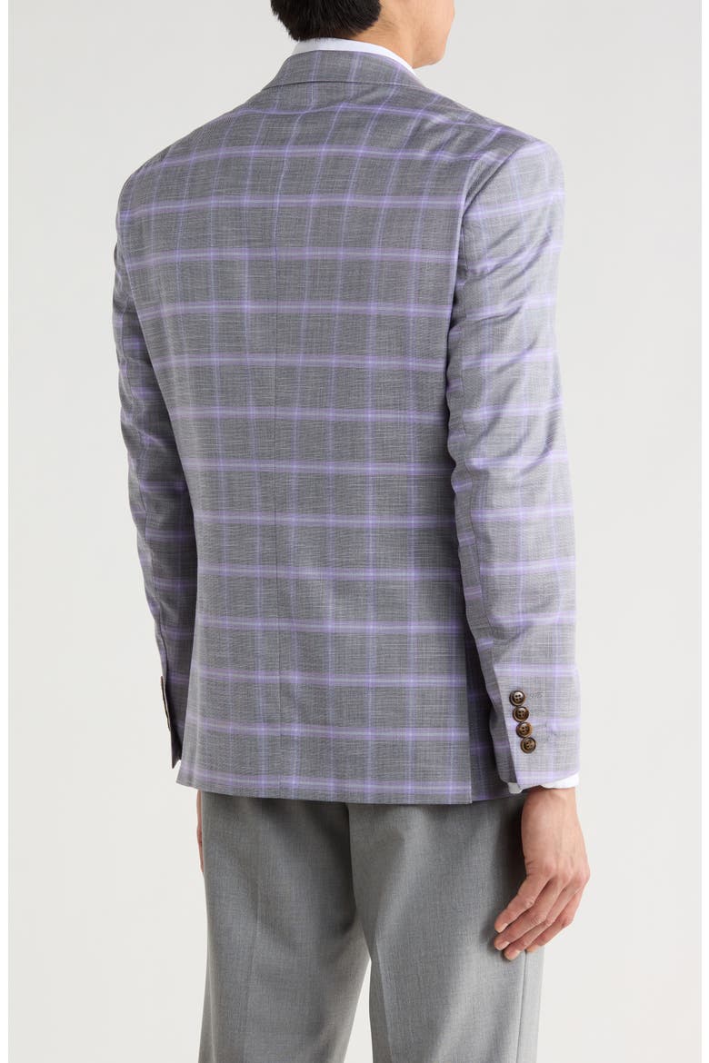 Slim Fit Windowpane Blazer, Alternate, color, GREY