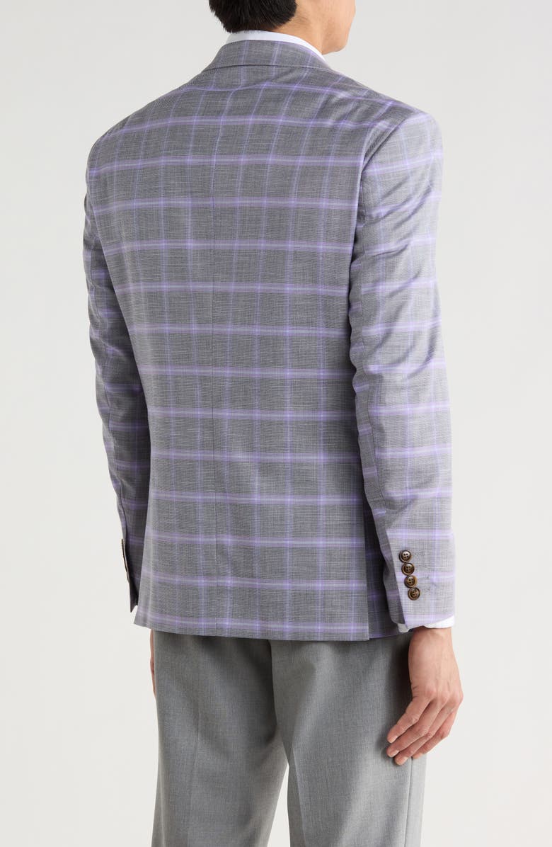 Gino Vitale Slim Fit Windowpane Blazer, Alternate, color, Grey