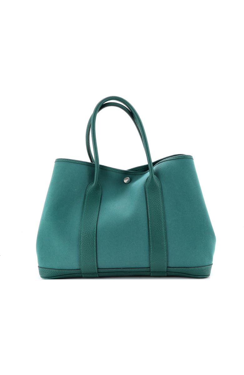 Pre-Owned Hermes Garden Party Tote Toile and Leather 36, Alternate, color, Malachite