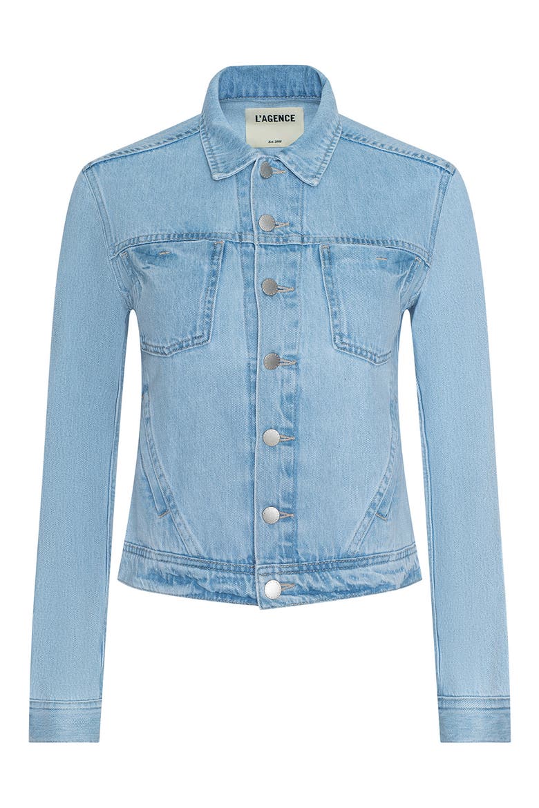 Celine Denim Trucker Jacket, Alternate, color, FONTANA