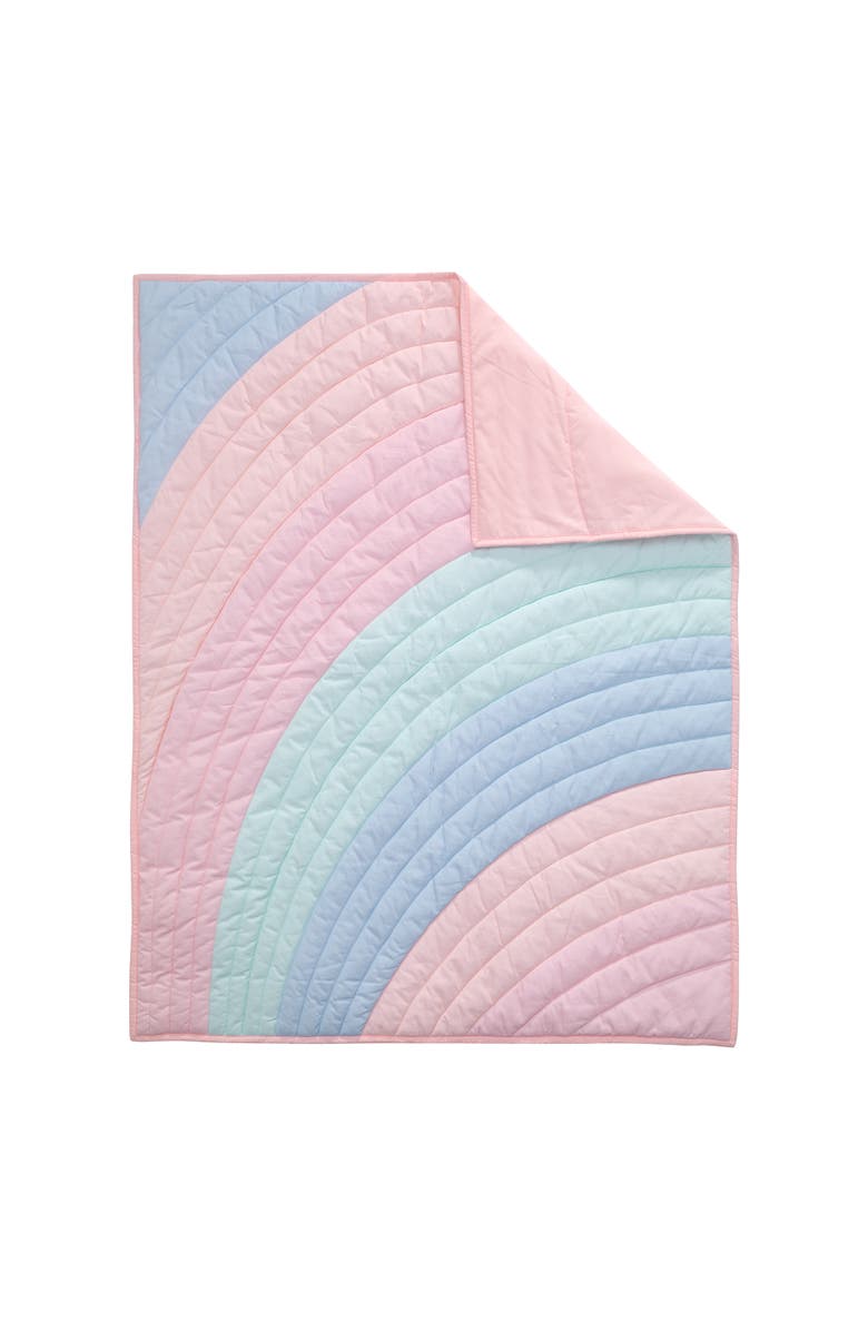 Lambs & Ivy Watercolor Pastel Rainbow 5-Piece Baby Crib Bedding Set, Alternate, color, Multicolor