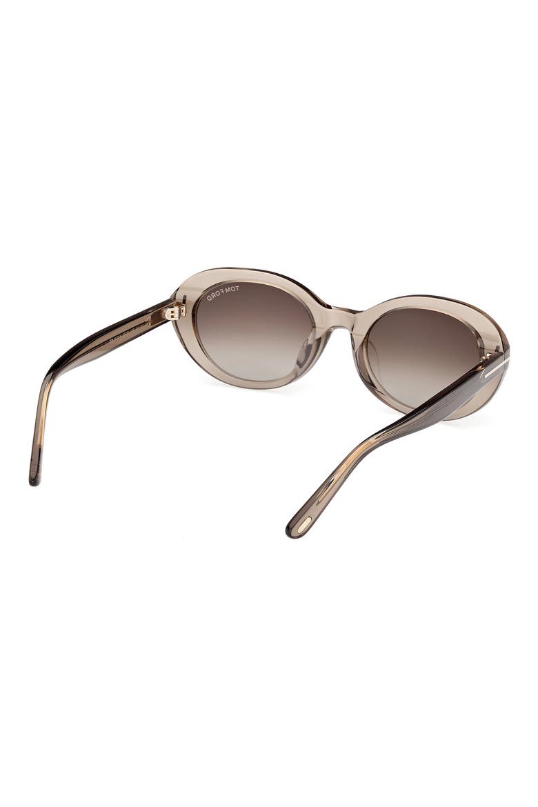 54mm Gradient Oval Sunglasses, Alternate, color, BROWN / GRADIENT BROWN