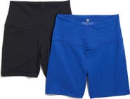 YOGALICIOUS 2-Pack Lux Crossover Front High Waist Bike Shorts