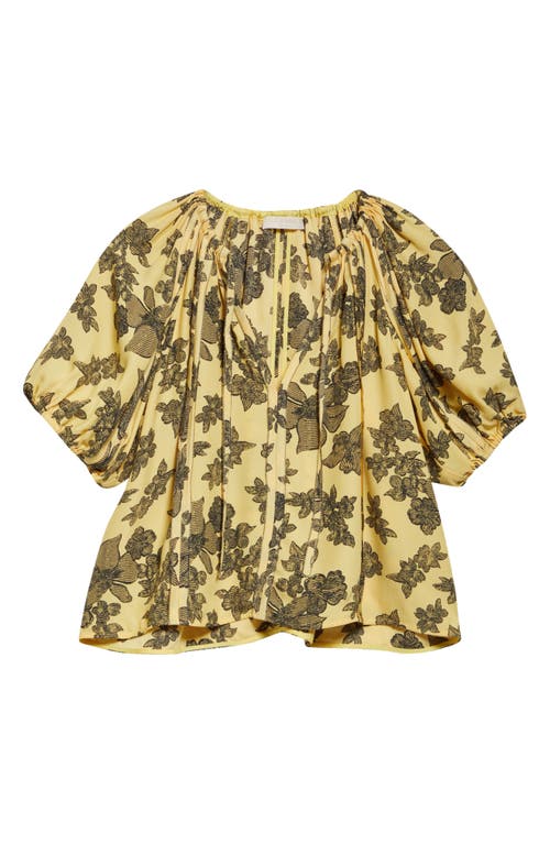 Ulla Johnson Marcelena Floral Puff-sleeve Top In Solaris