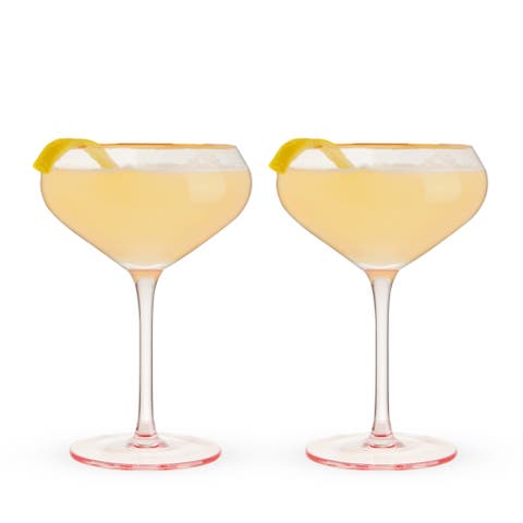 Rose Crystal Coupe Glasses Set of 2