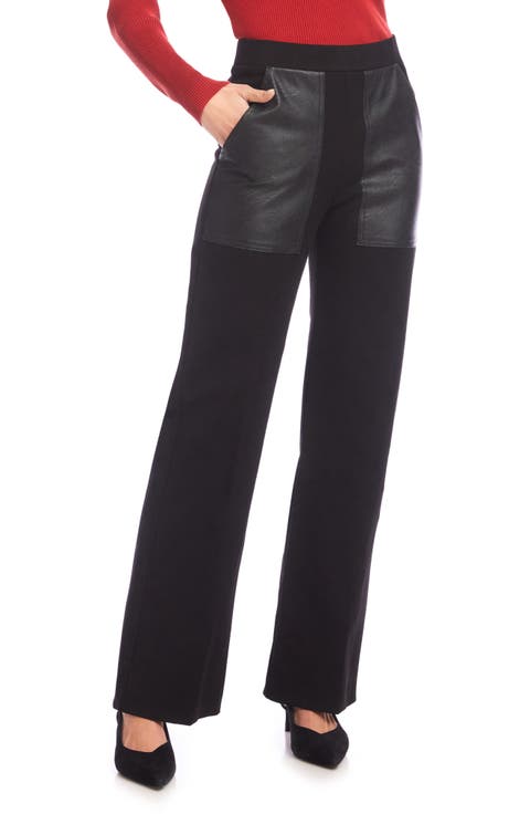 Contrast Pocket Straight Leg Pants