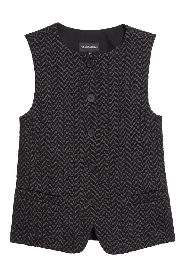 Chevron Jersey Vest, Main, color, SOLID BLACK
