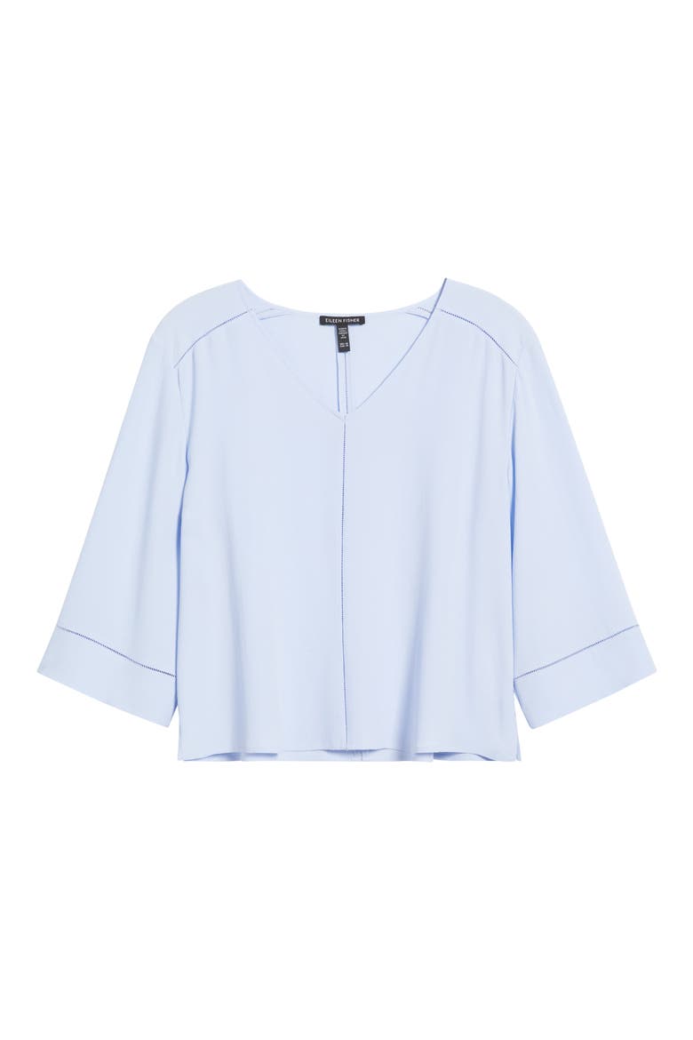 Ladder Trim Silk Top, Alternate, color, BELLFLOWER