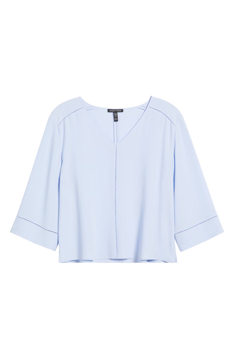 Eileen Fisher Ladder Trim Silk Top, Alternate, color, Bellflower