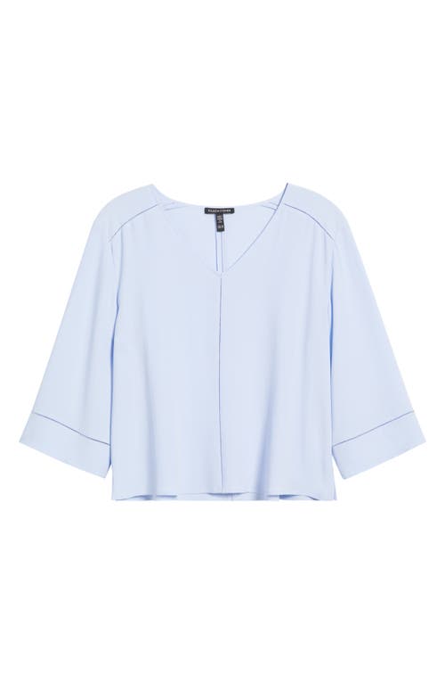 Eileen Fisher Ladder Trim Silk Top In Bellflower