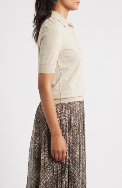 Hugo Boss Boss Fidenka Virgin Wool Polo Sweater In Nude