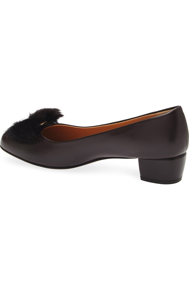 FERRAGAMO Vara Genuine Shearling Bow Pump, Alternate, color, Testa Di Moro Biscotto Ai2011