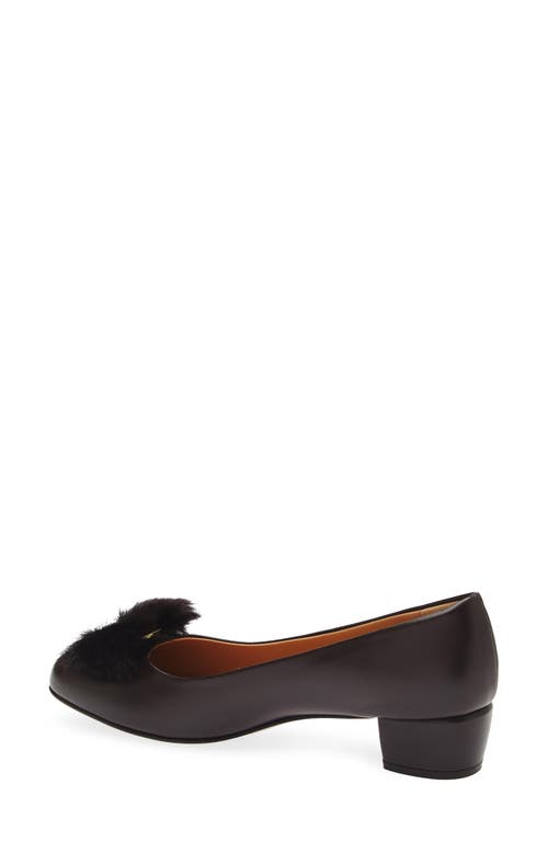 Ferragamo Vara Genuine Shearling Bow Pump