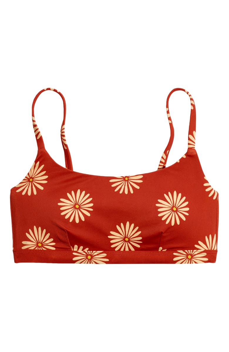 Madewell Second Wave Rainbow Stripe Sport Bikini Top, Alternate, color,