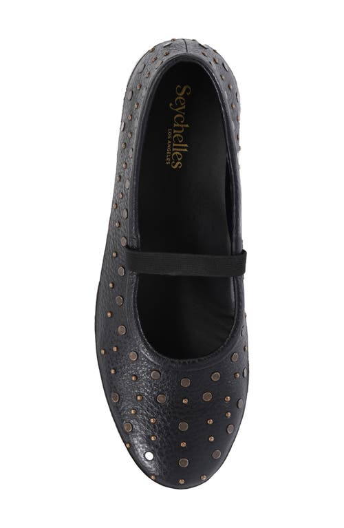 Seychelles Moon Child Stud Mary Jane Flat In Black Leather