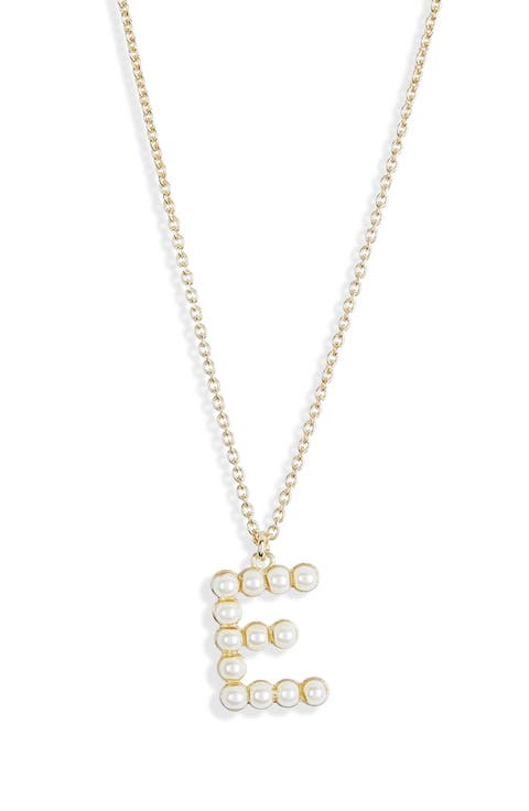 Imitation Pearl Initial Pendant Necklace