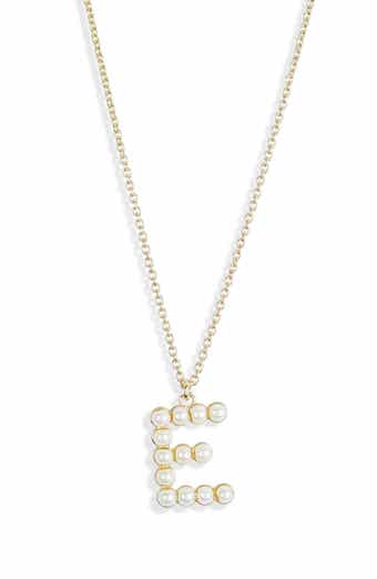 Imitation Pearl Initial Pendant Necklace