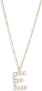 MESHMERISE Imitation Pearl Initial Pendant Necklace
