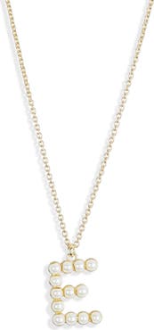 MESHMERISE Imitation Pearl Initial Pendant Necklace