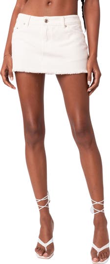 スカート Off-White Low-Waist Denim Miniskirt With 3D Detailing EDIKTED Micah Low Rise Denim Miniskirt | Nordstrom