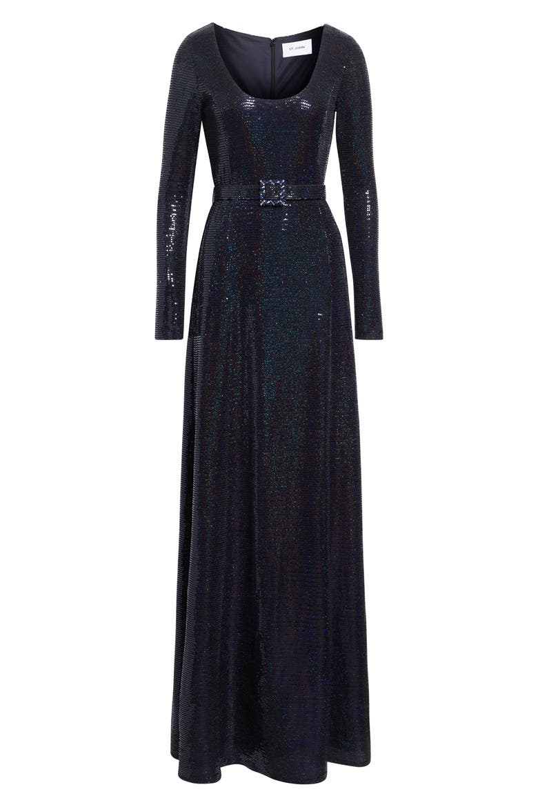 Iridescent Metallic Jersey Gown, Alternate, color, MIDNIGHT METALLIC MULTI