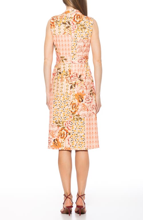 Alexia Admor Dane Tie Waist Midi Dress In Beige Floral