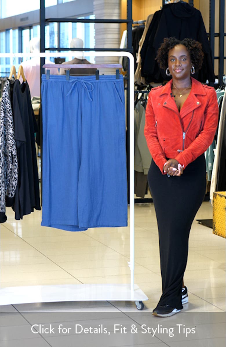 Wide Leg Crop Cotton Gauze Pants, sales video thumbnail