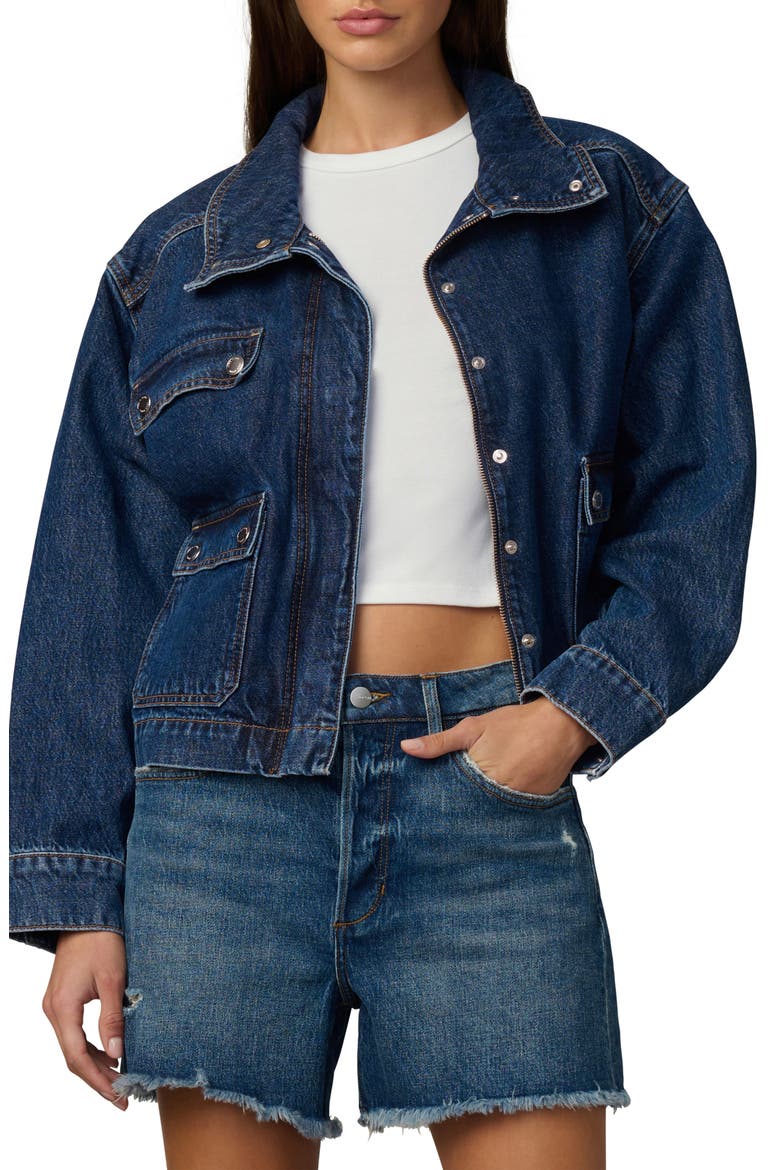 The Farah Zip Denim Jacket, Main, color, RIPPLE