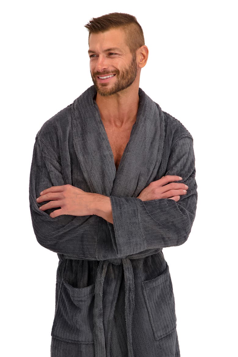 Fleece Robe, Alternate, color, CHARCOAL