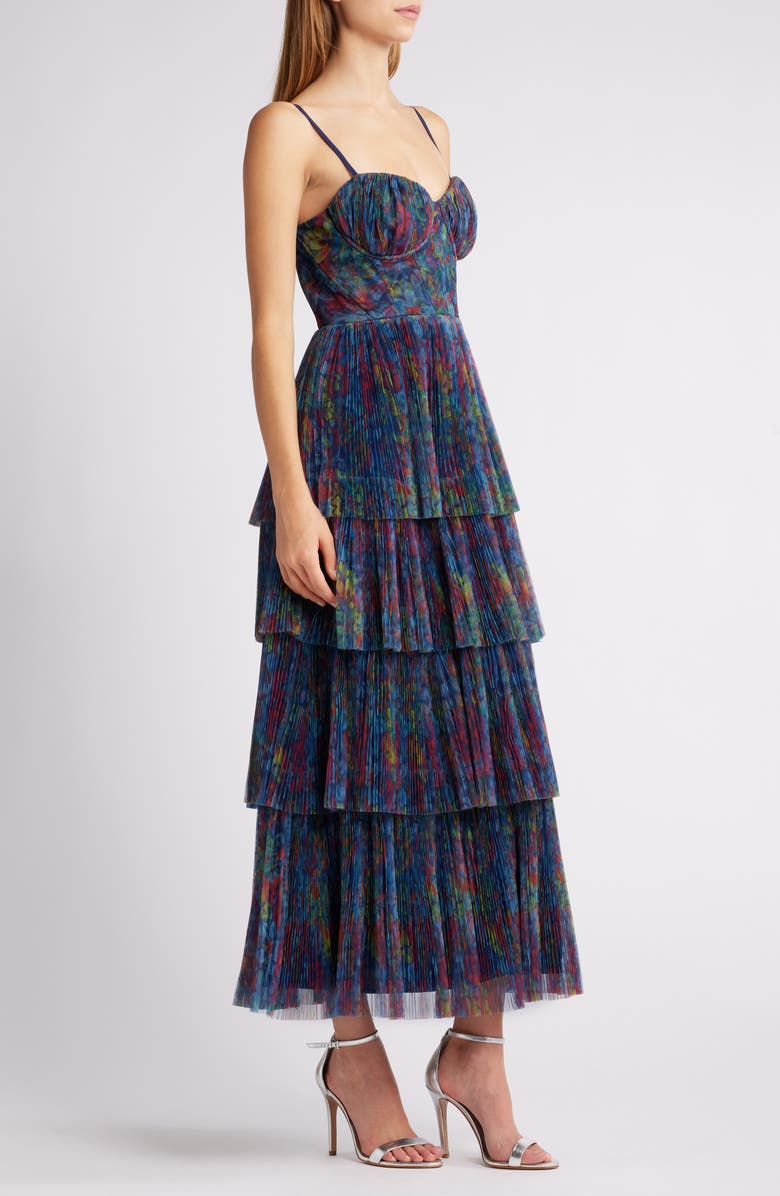 Hutch Tiered Bustier Dress, Alternate, color, Slate Wild Garden Floral