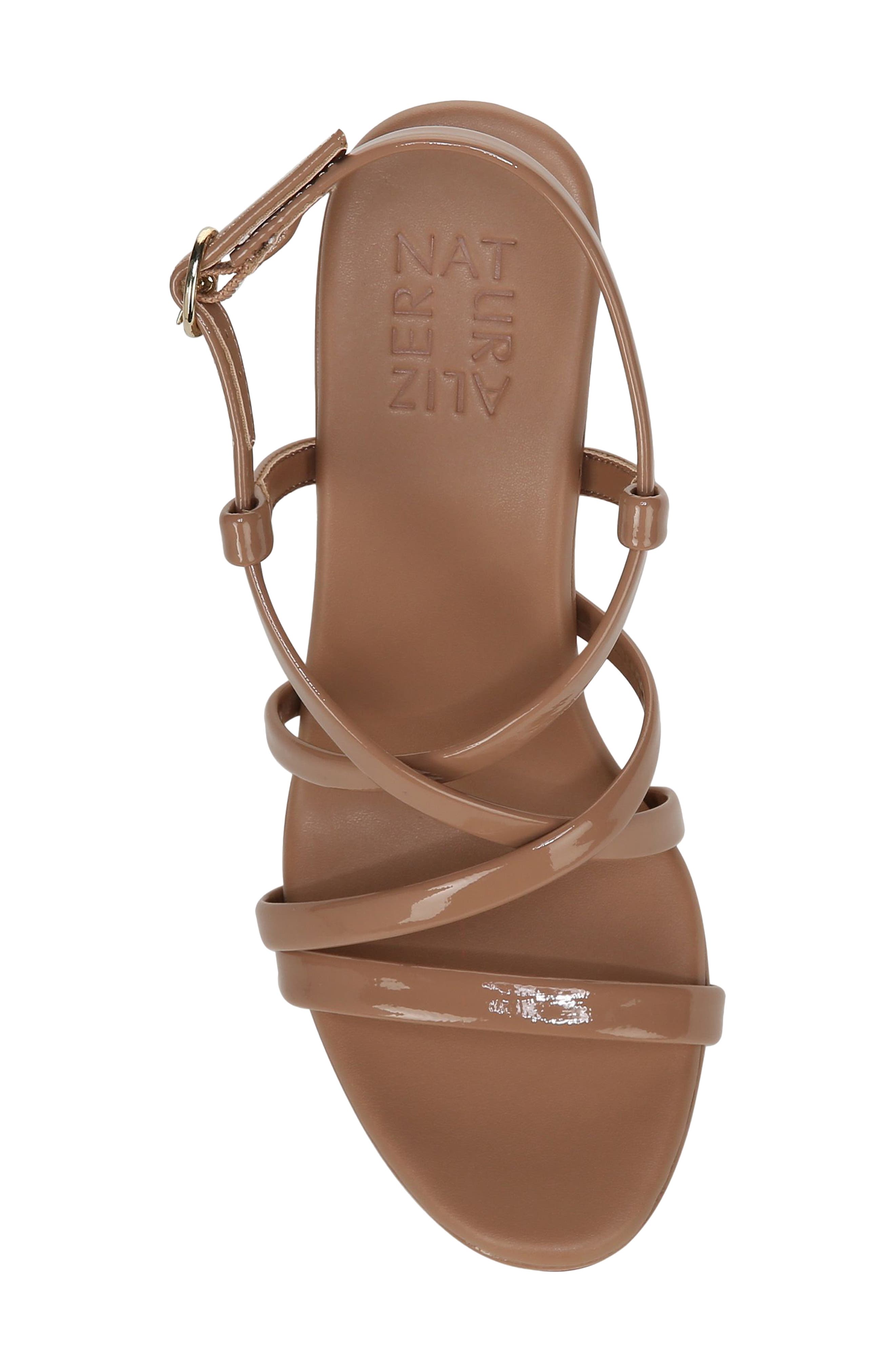 Naturalizer Luisa Metallic Strappy Sandal - Wide Width Available, Alternate, color, Taupe Patent Leather