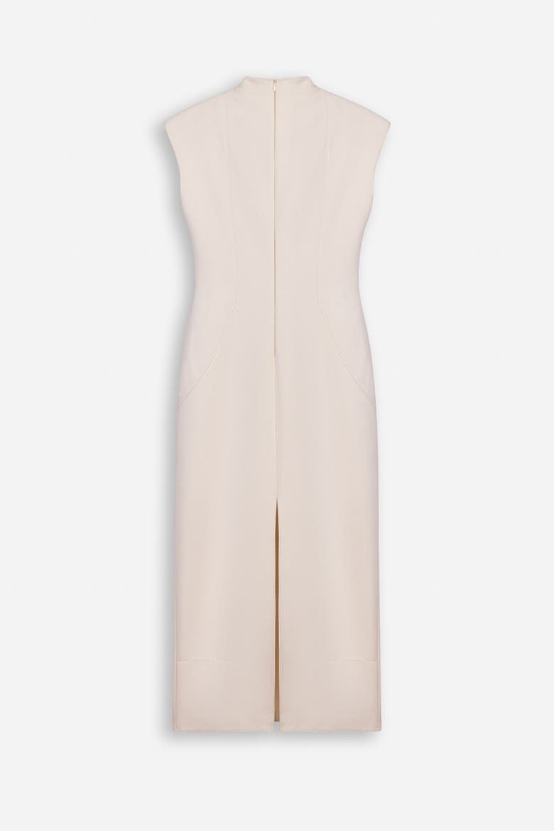Padded Shoulder Button Detail Maxi Dress, Alternate, color, Ivory