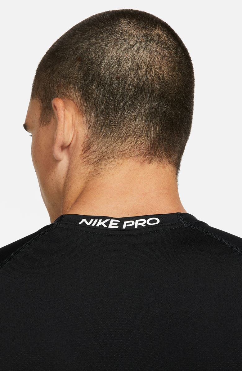 Nike Pro Dri-FIT Slim Fit Sleeveless Top, Alternate, color, Black/White