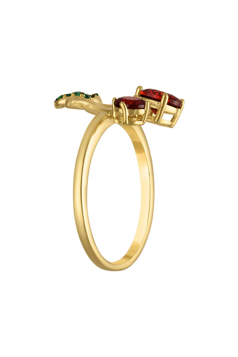 Cubic Zirconia Cherry Ring, Alternate, color, RED/ GOLDTONE