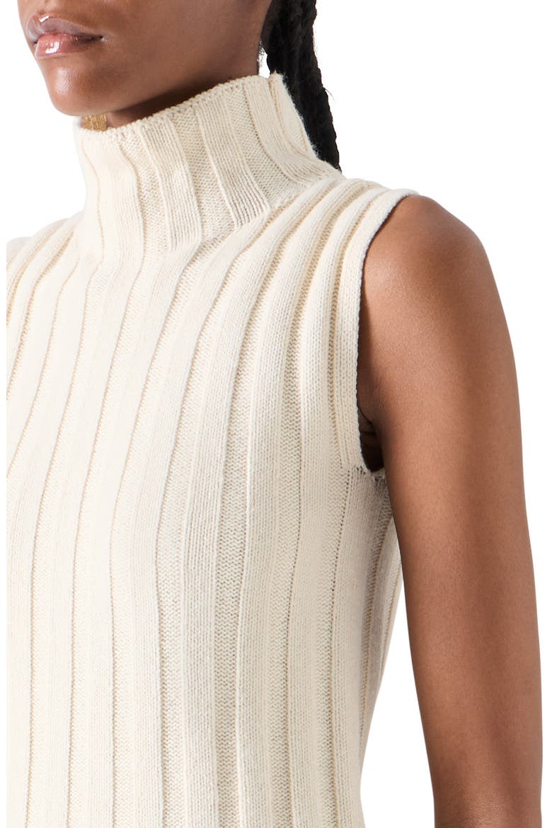 Rib Mock Neck Wool, Yak Hair & Cashmere Sweater, Alternate, color, WINTER WHITE