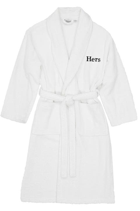 Embroidered 'Hers' Terry Bathrobe