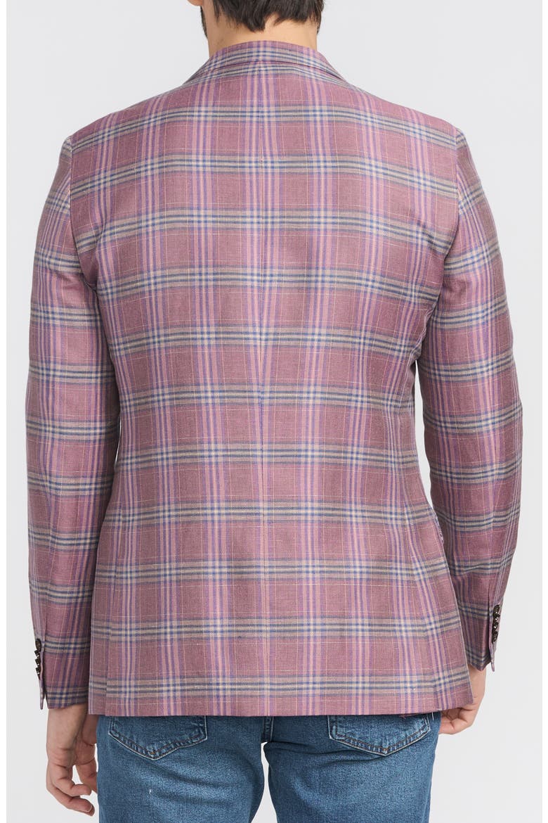 Plaid Wool Blend Sport Coat, Alternate, color, ROSE