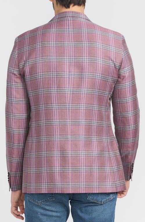 Cricketeer Plaid Wool Blend Sport Coat In Rose