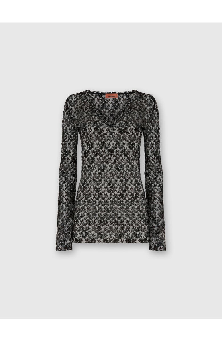 Missoni Slim Fit V-neck Sweater In Lace, Main, color, Black & Brown