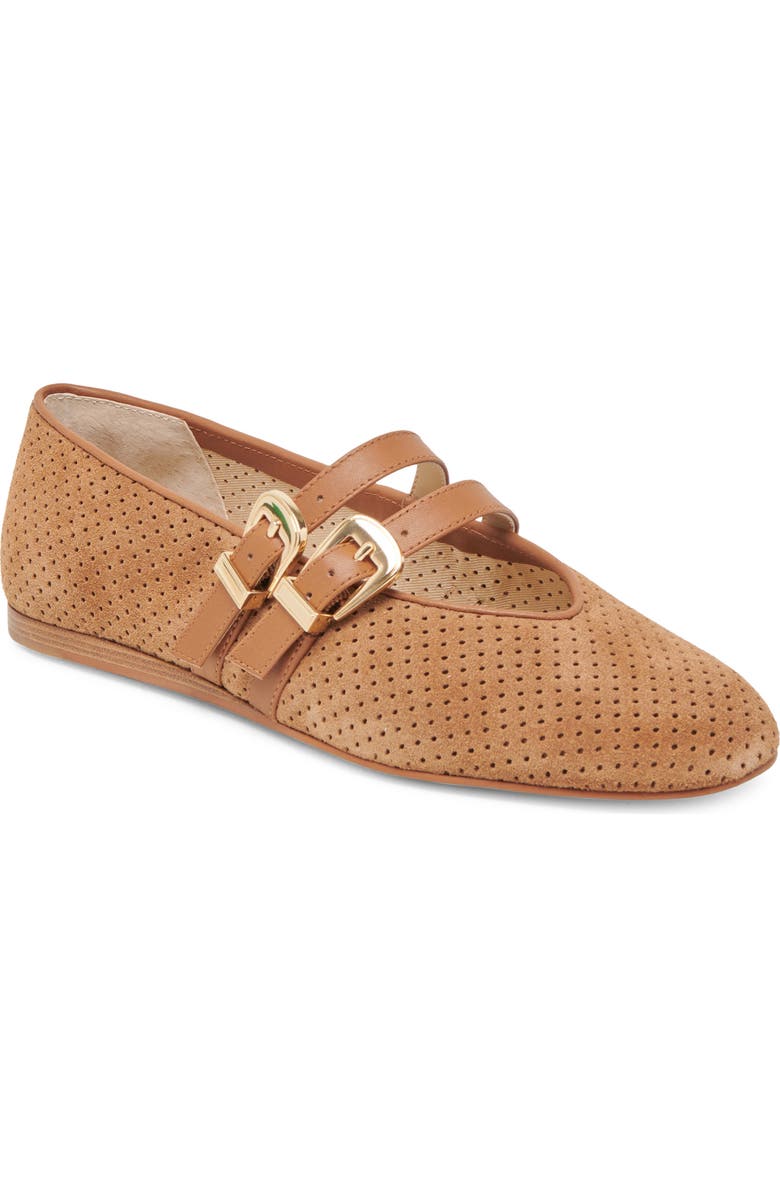Dolce Vita Baylee Mary Jane Flat, Main, color, Pecan Perforated Suede