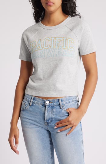 PACSUN PACSUN LOGO RAGLAN SHORT SLEEVE COTTON T-SHIRT