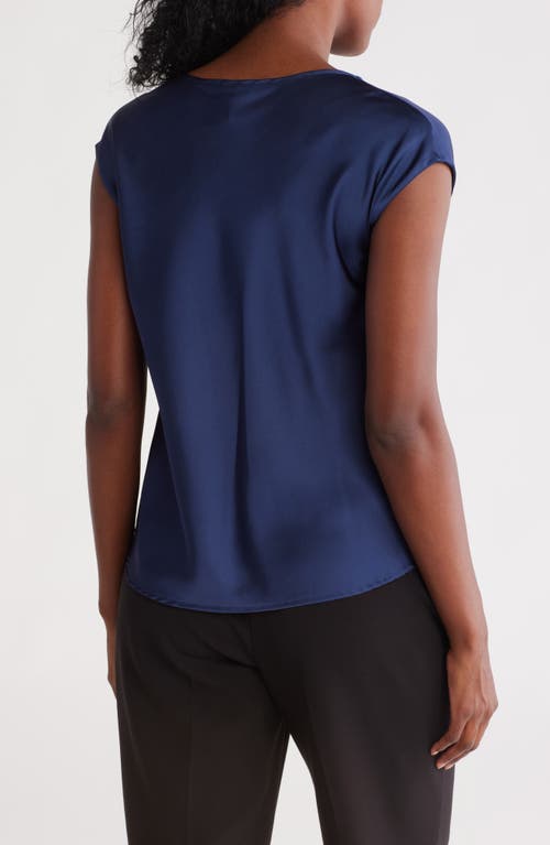 Shop Renee C Cowl Neck Cap Sleeve Satin Top