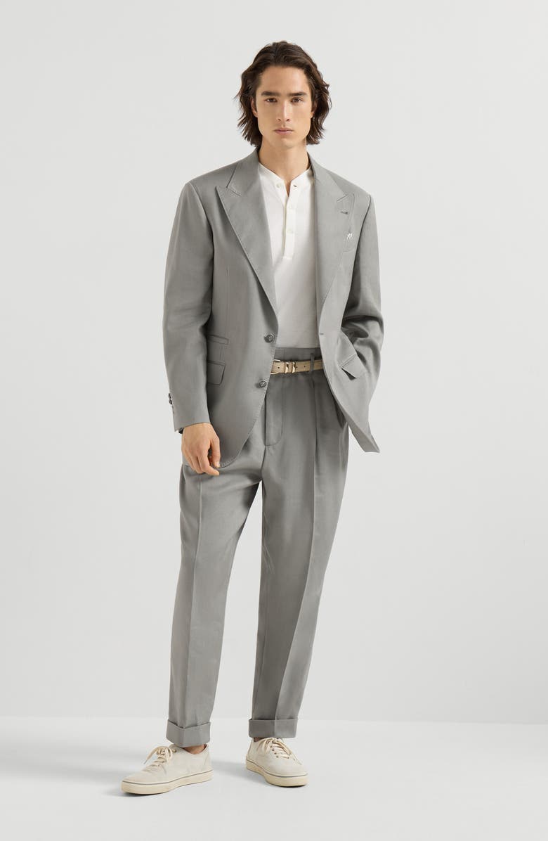 Brunello Cucinelli Gabardine trousers, Alternate, color, Khaki