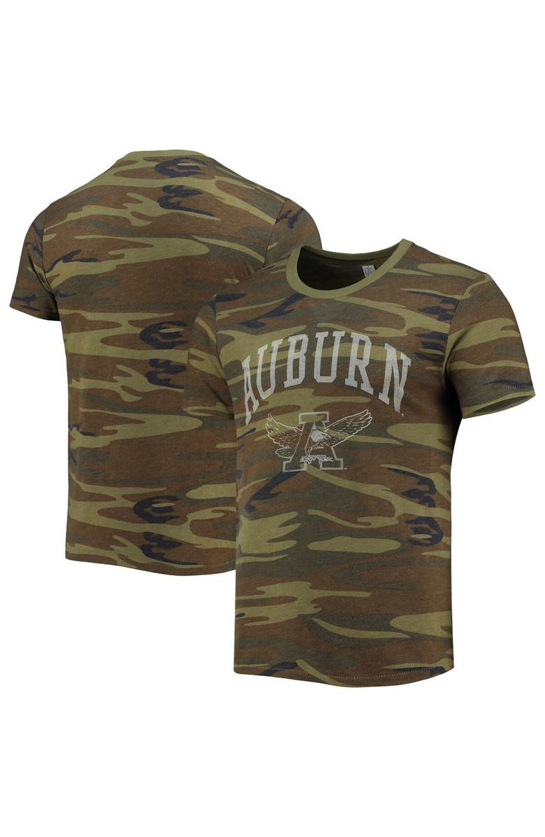 ALTERNATIVE APPAREL Men's Alternative Apparel Camo Auburn Tigers Arch Logo Tri-Blend T-Shirt, Main, color,