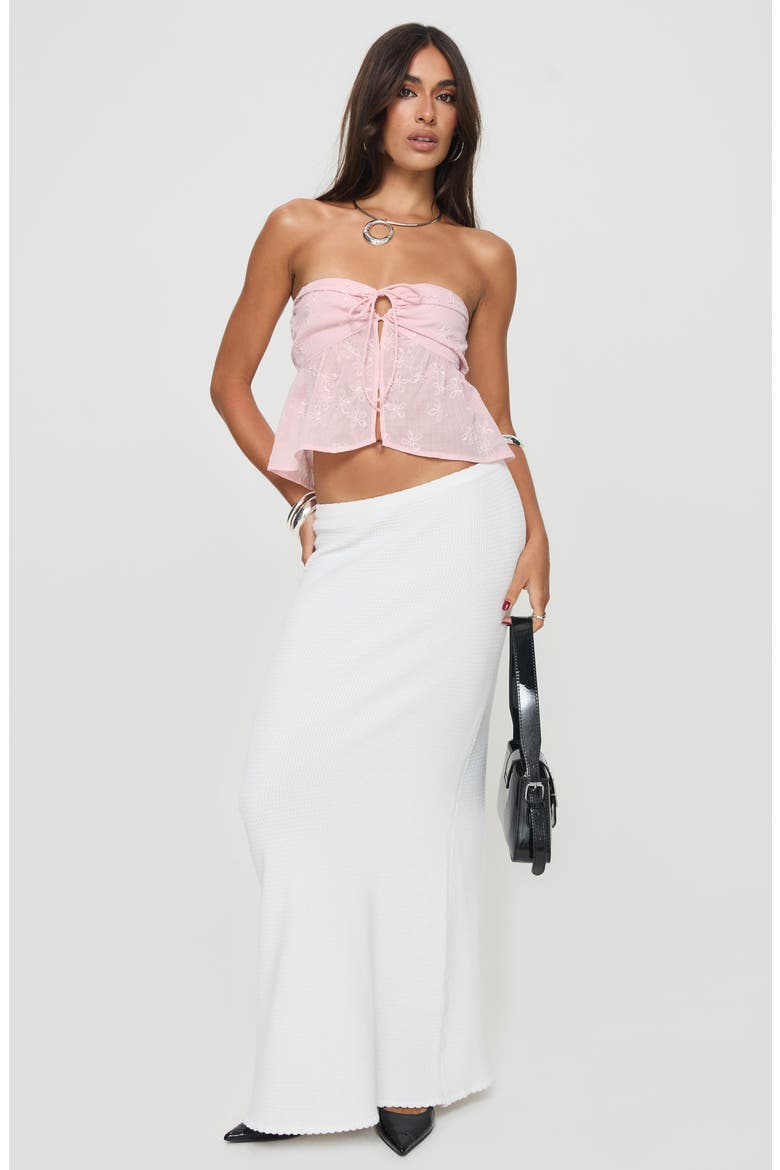 Rosenberg Strapless Jacquard Crop Top, Alternate, color, PINK